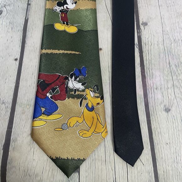 Vintage Mickey Mouse Unlimited Necktie Green Blue Novelty Cartoon Collectible - Picture 2 of 11